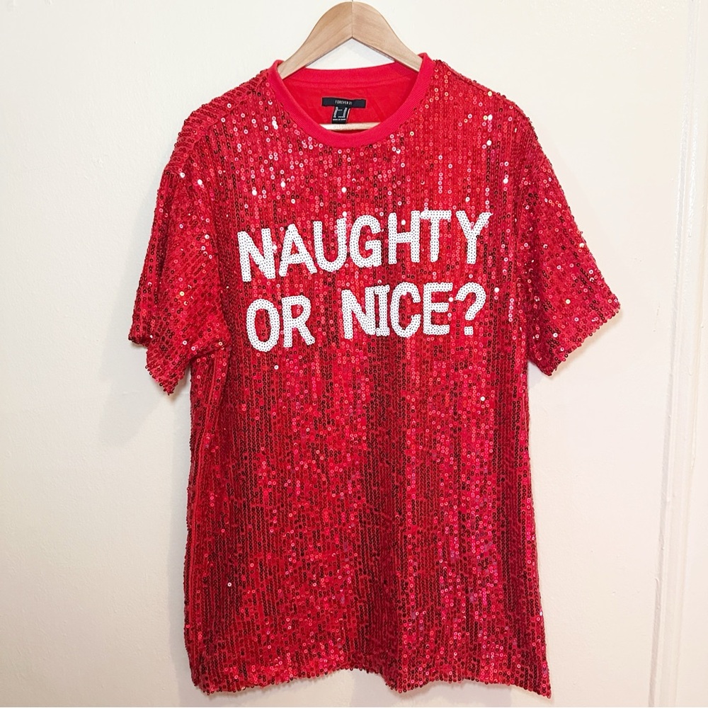 Forever 21 naughty or nice sequin top - Picture 5 of 7
